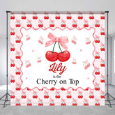 Lofaris Pink Red Cherry On Top Custom Baby Shower Backdrop